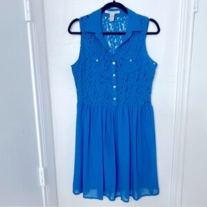 American Rag Cie Women's Cobalt Blue Dress, Sleeveless, Collared,  Eyelet, Sz XL